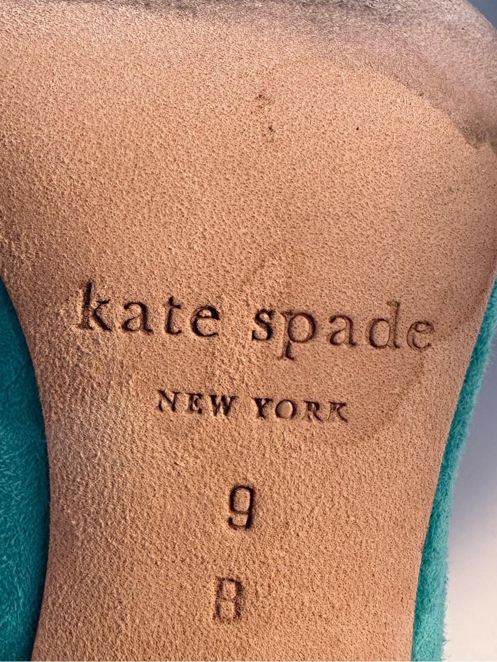 kate spade Size 9 Teal Suede Pointed-Toe Pumps - Picture 5 of 5